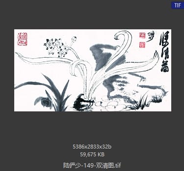 陆俨少 双清图