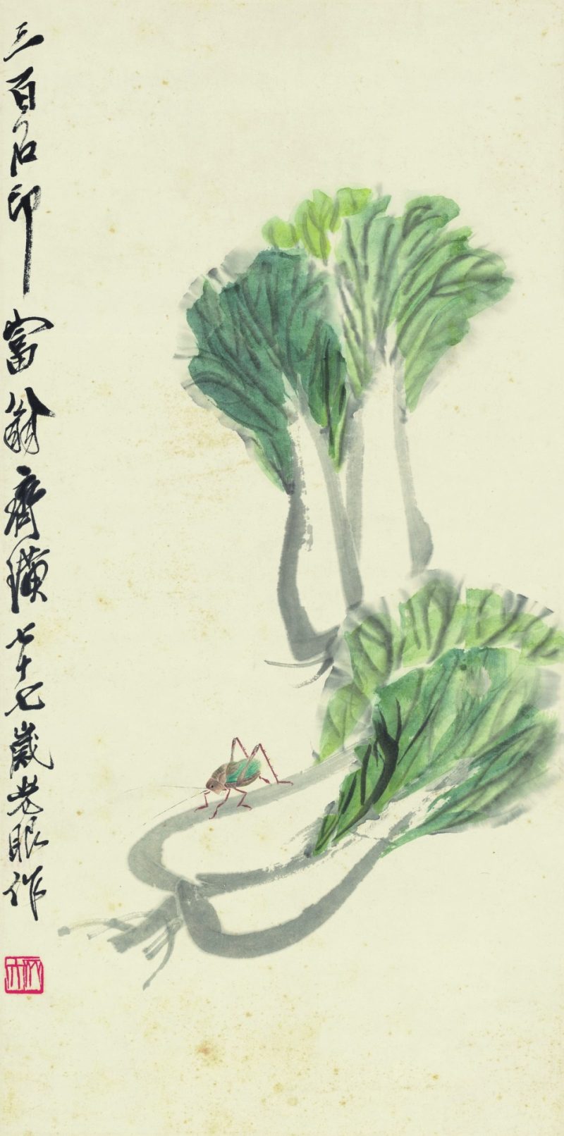 齐白石 白菜蝈蝈