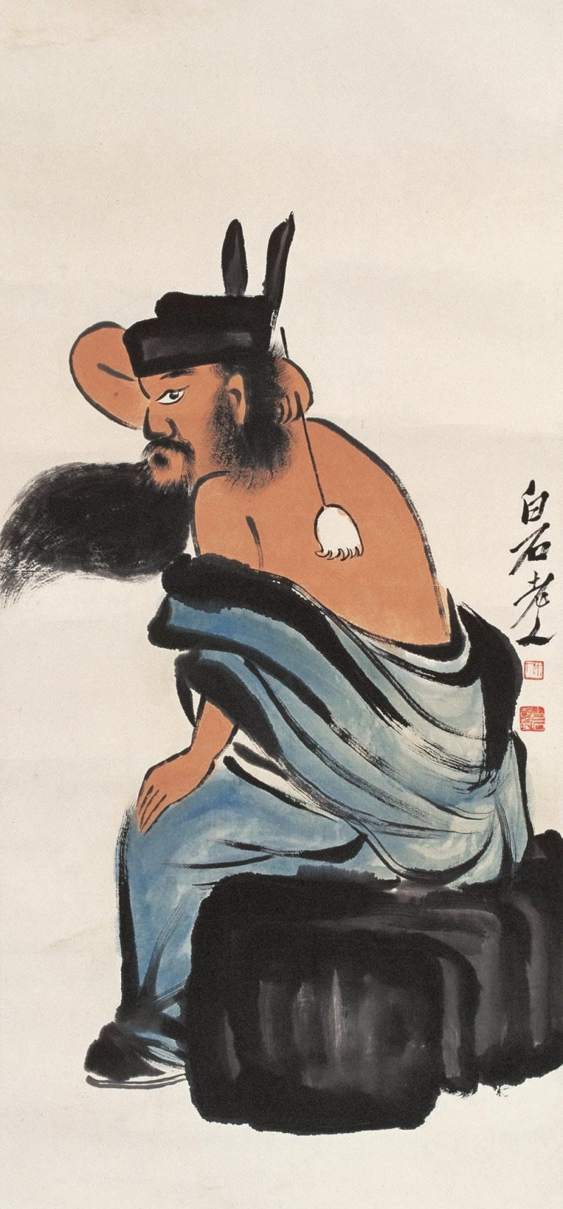 齐白石 钟馗挠背