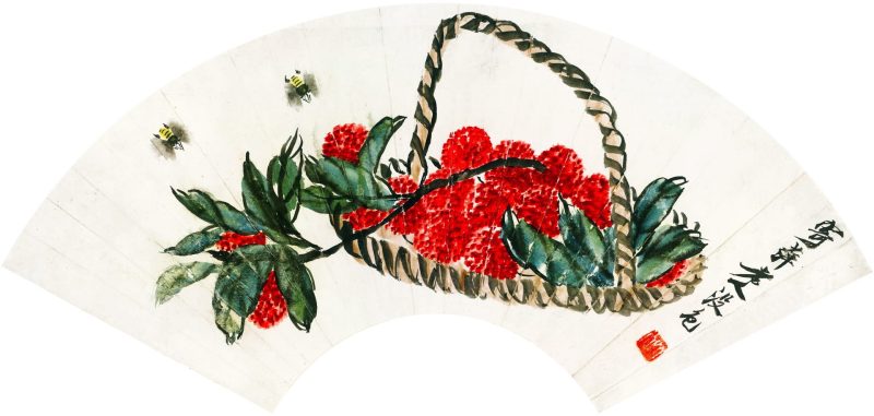 齐白石 花果蜜蜂20×56