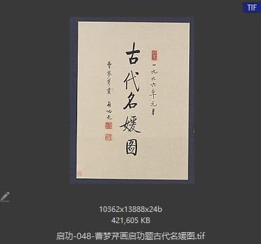 启功 曹梦芹画启功题古代名媛图