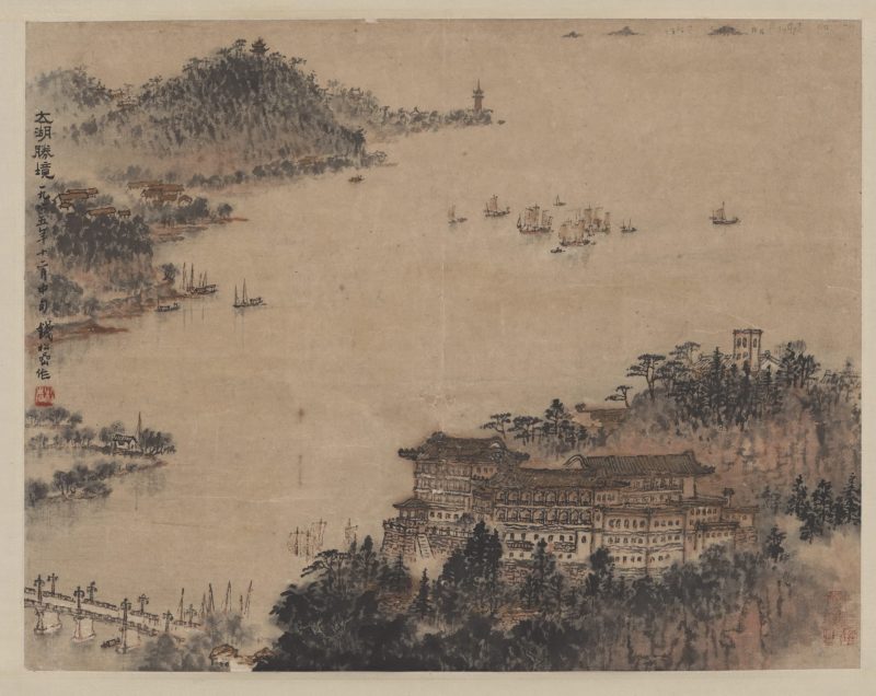 钱松喦 太湖胜景图轴