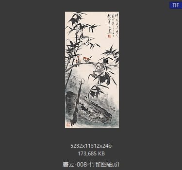 唐云 竹雀图