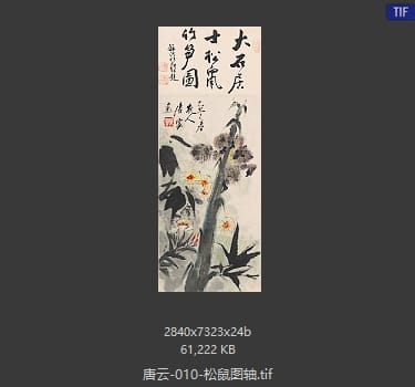 唐云 松鼠图
