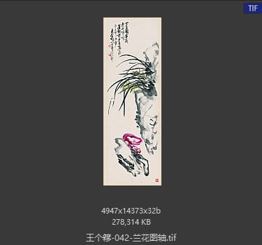 王个簃 兰花图轴
