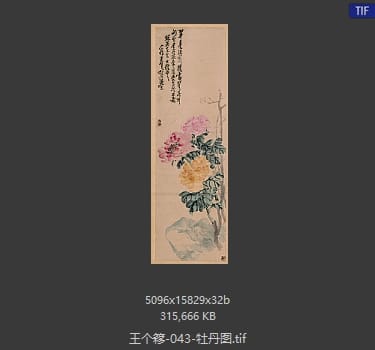 王个簃 牡丹图