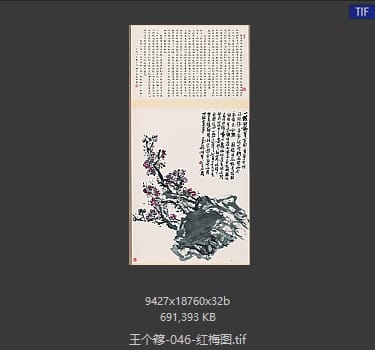 王个簃 红梅图