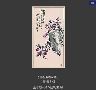 王个簃 红梅图