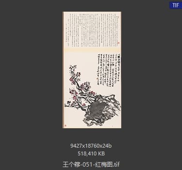 王个簃 红梅图