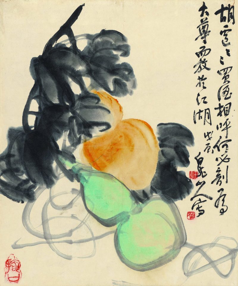 王震 花鸟册轴