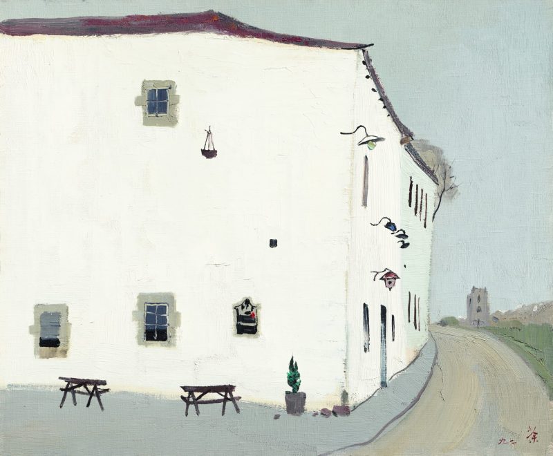 吴冠中 油画_乡村小酒店
