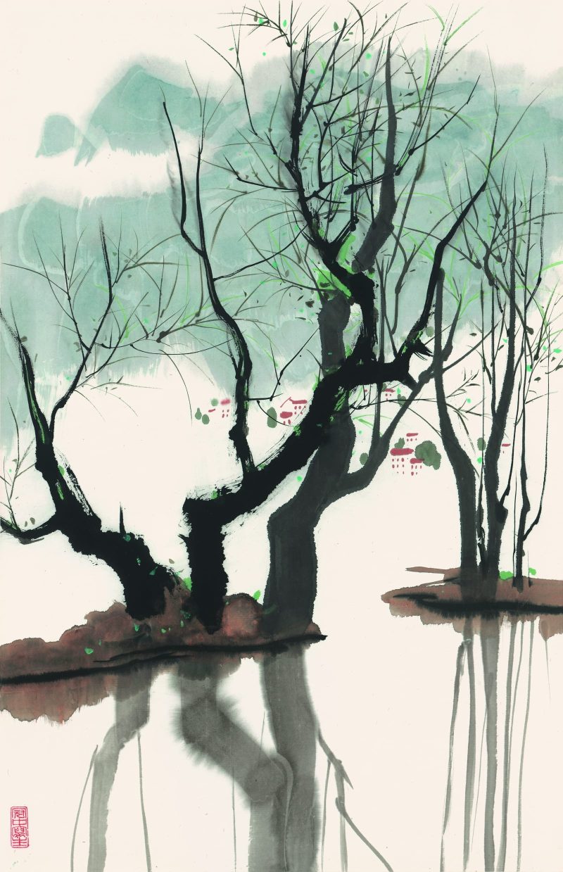 吴冠中 春柳