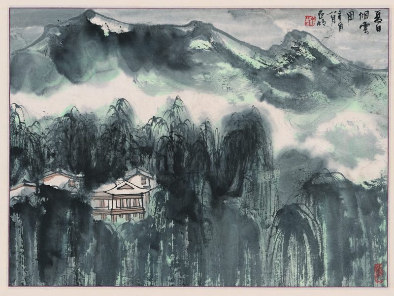 亚明 四条屏夏