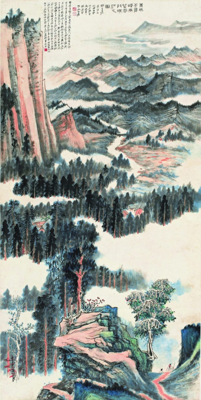 张大千 青城南望