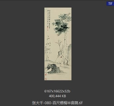 张大千 百尺梧桐半亩荫