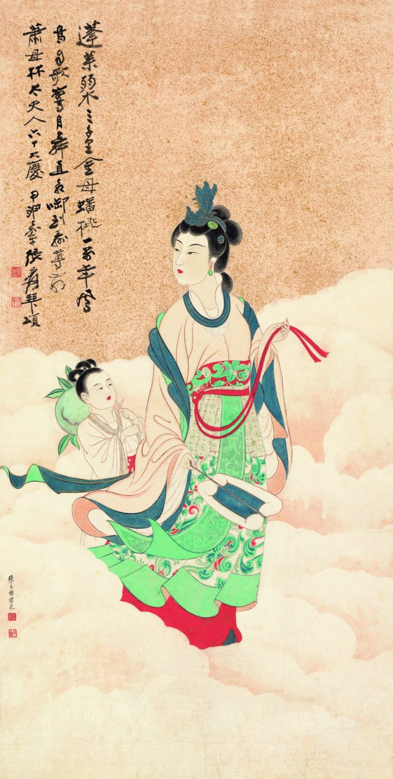 张大千 蟠桃献寿