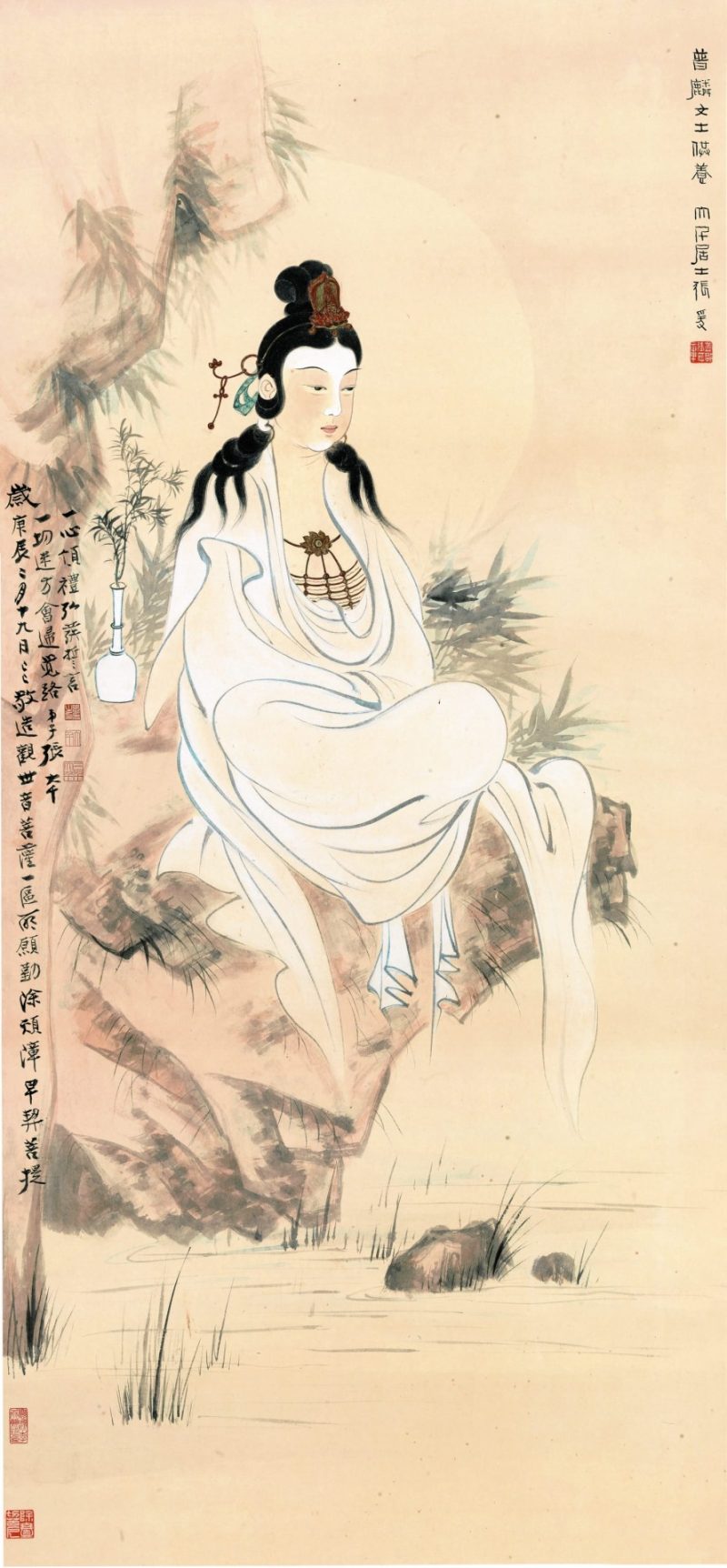张大千 观音造像图轴