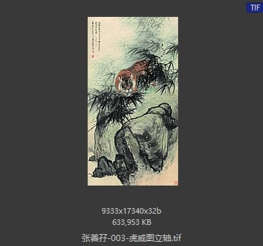张善孖 虎威图立轴