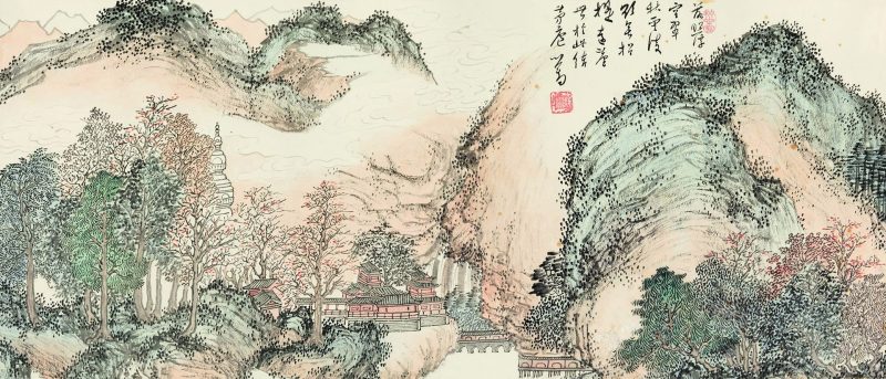 溥儒 落照空山