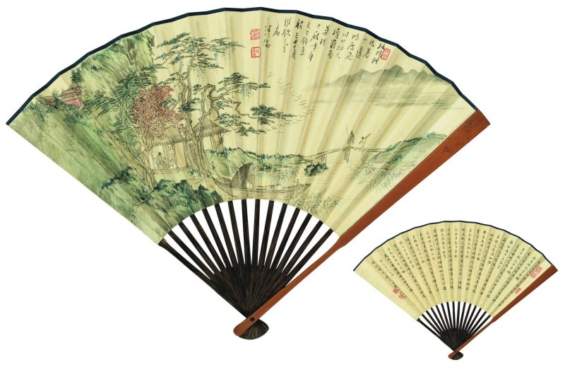溥儒 携琴访友图