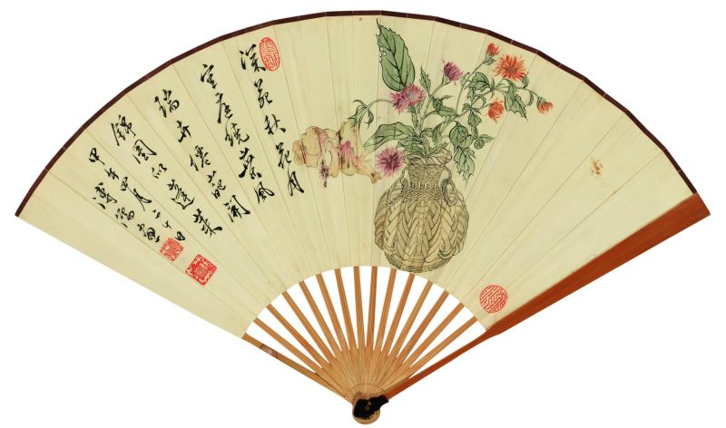 溥儒 深苑秋花