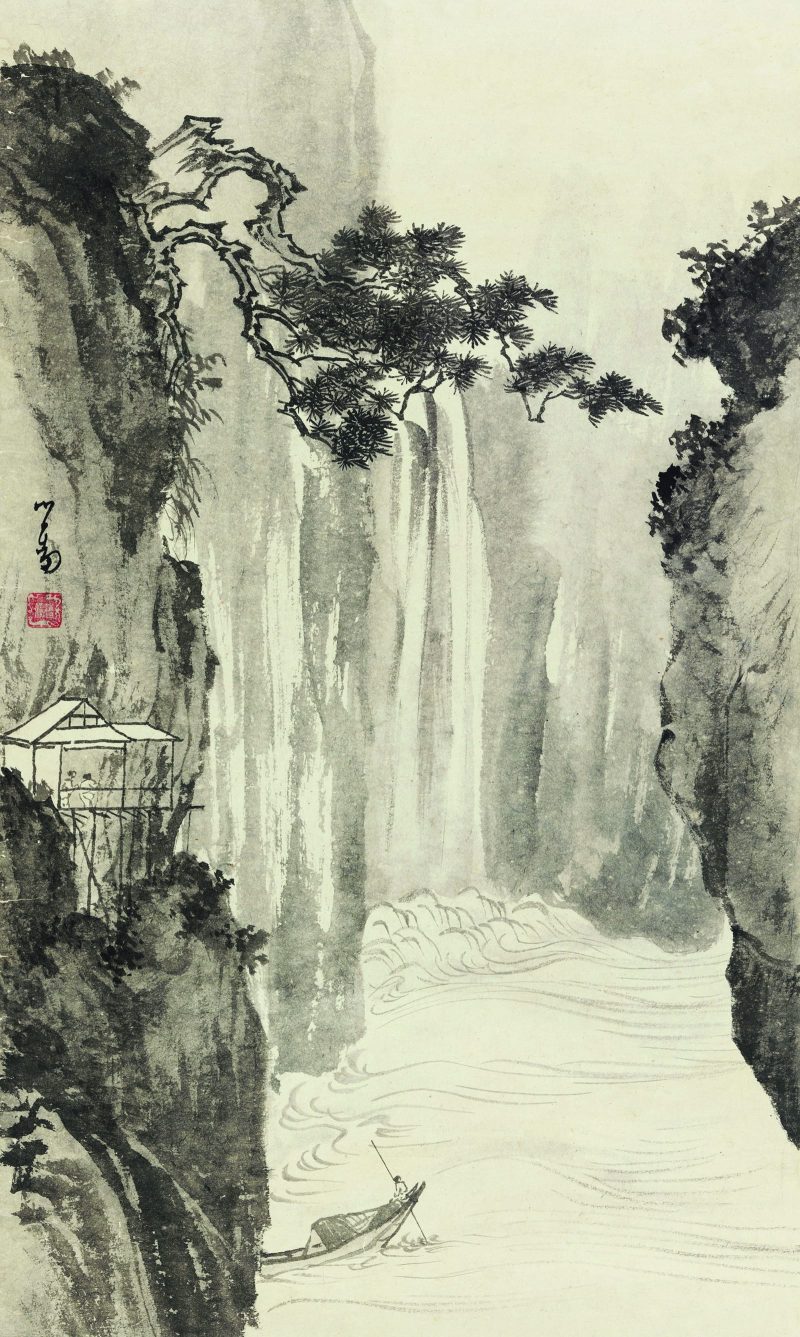 溥儒 泛舟图