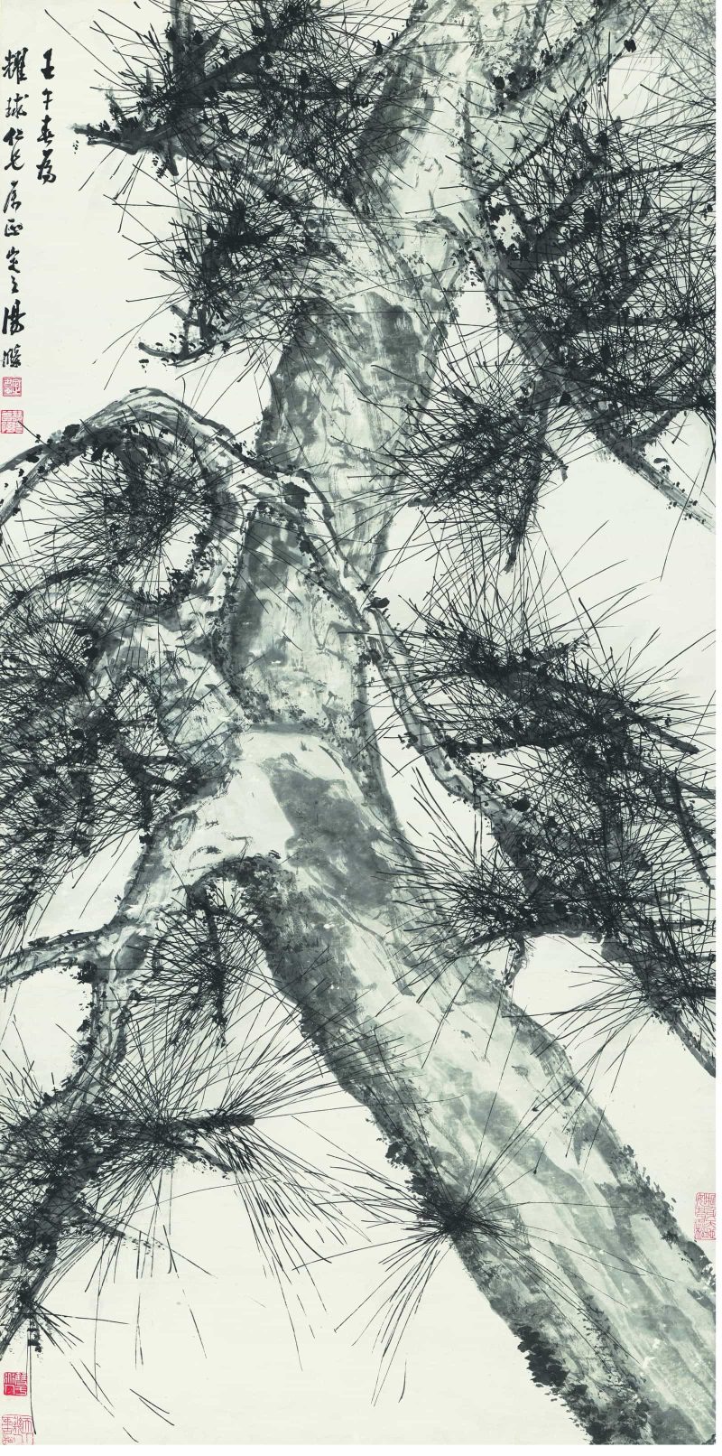 汤涤 墨笔松树