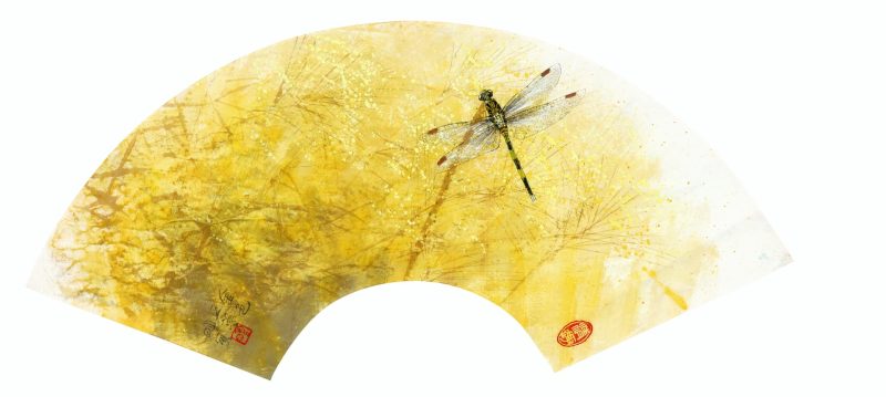 王明明 花鸟扇页