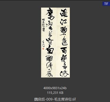 魏启后 毛主席诗句