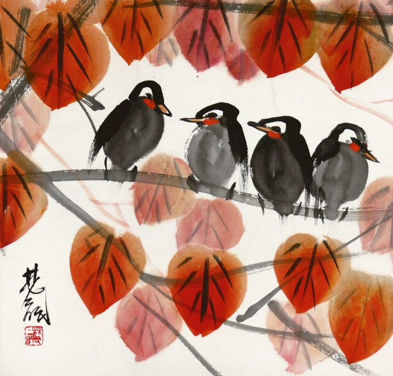 红叶与小鸟