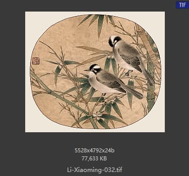 李晓明 临宋白头丛竹图