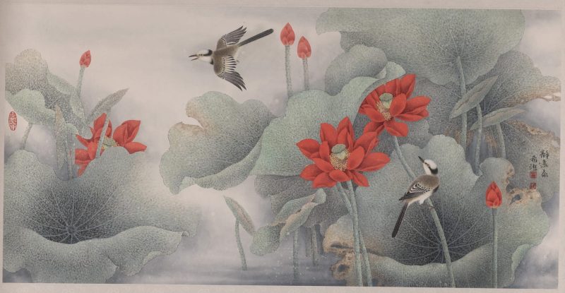 红荷花